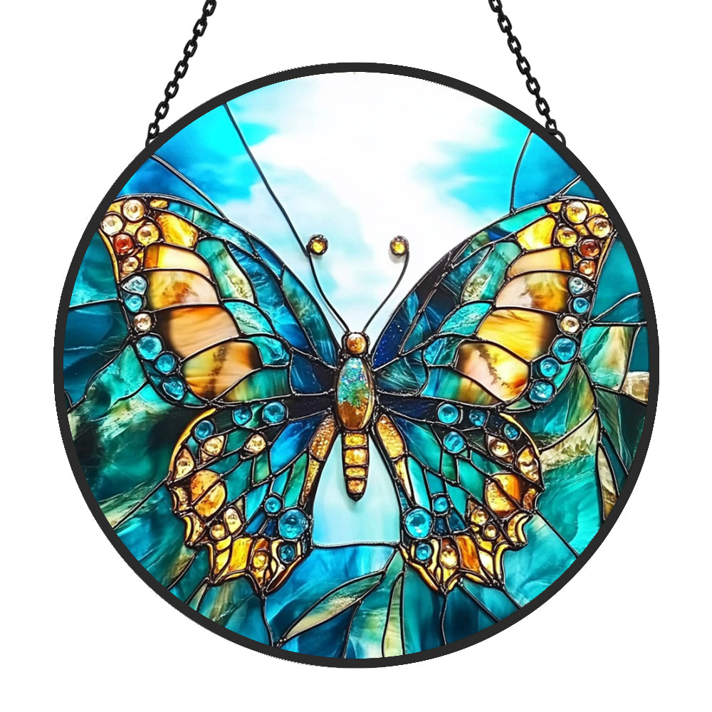 Butterfly Sun Catcher Decoration Stained Glass Window Hanging