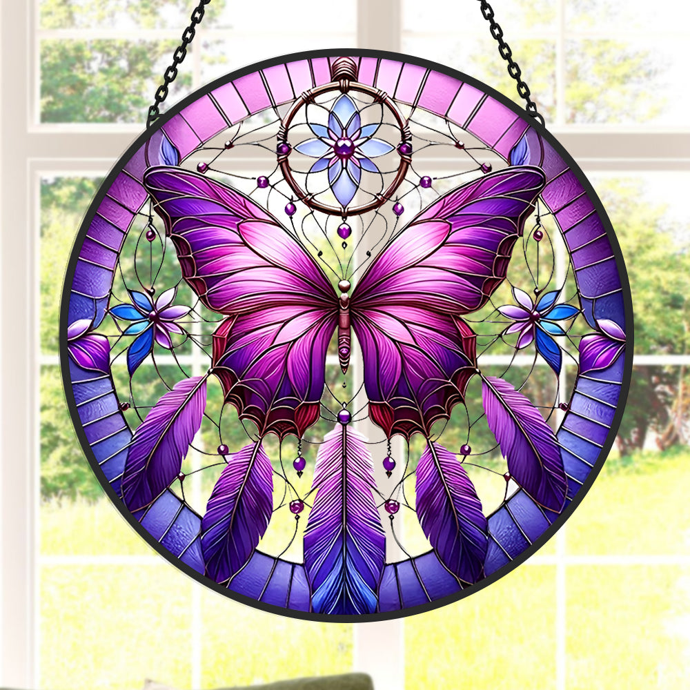 Butterfly Sun Catcher Decoration Stained Glass Window Hanging