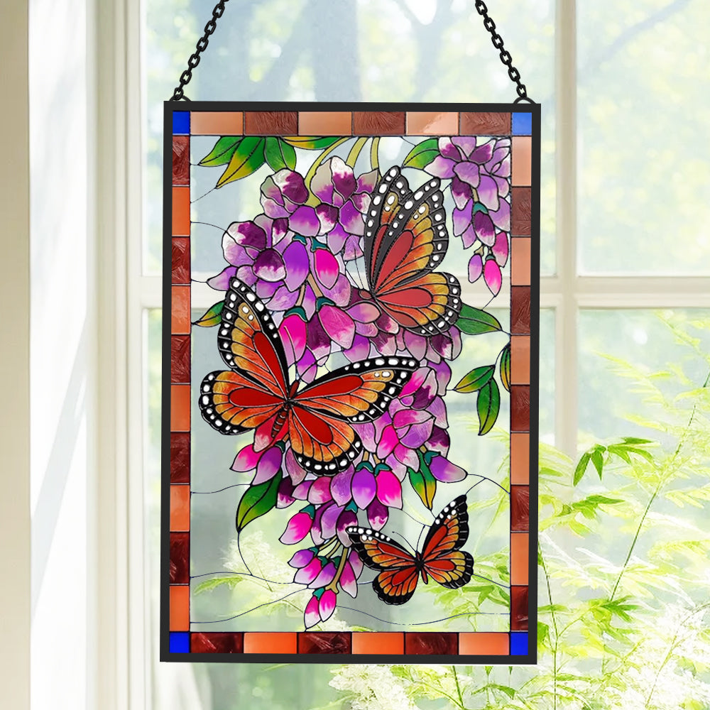 Butterfly Sun Catcher Decoration Stained Glass Window Hanging