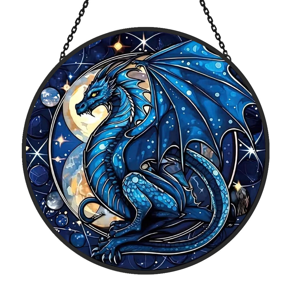 Celestial Dragon Sun Catcher Decoration Stained Glass Window Hanging