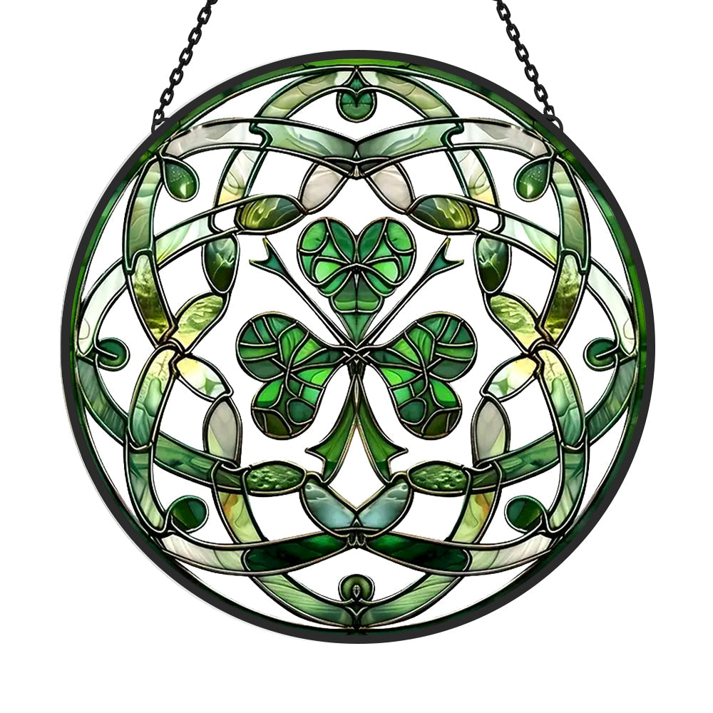 Celtic Knot Clover Sun Catcher Decoration Stained Glass Window Hanging