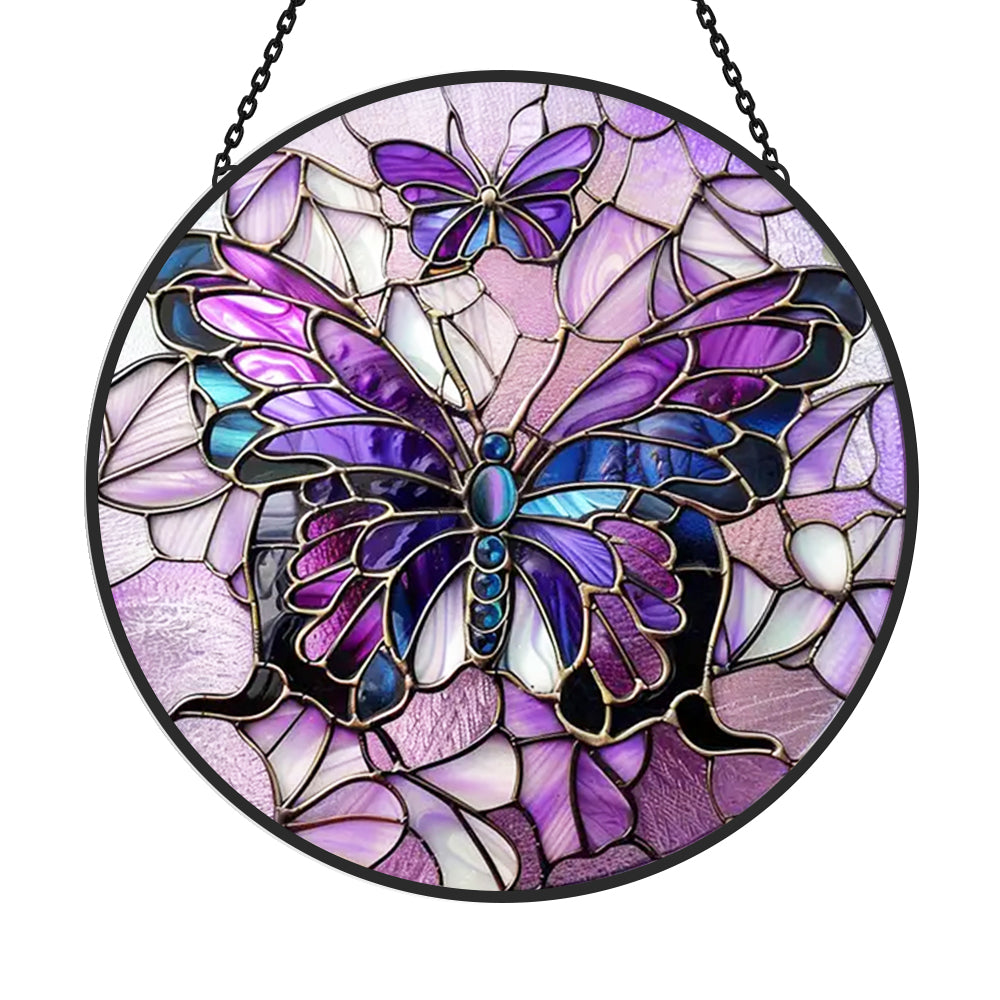 Charming Butterfly Sun Catcher Decoration Stained Glass Window Hanging