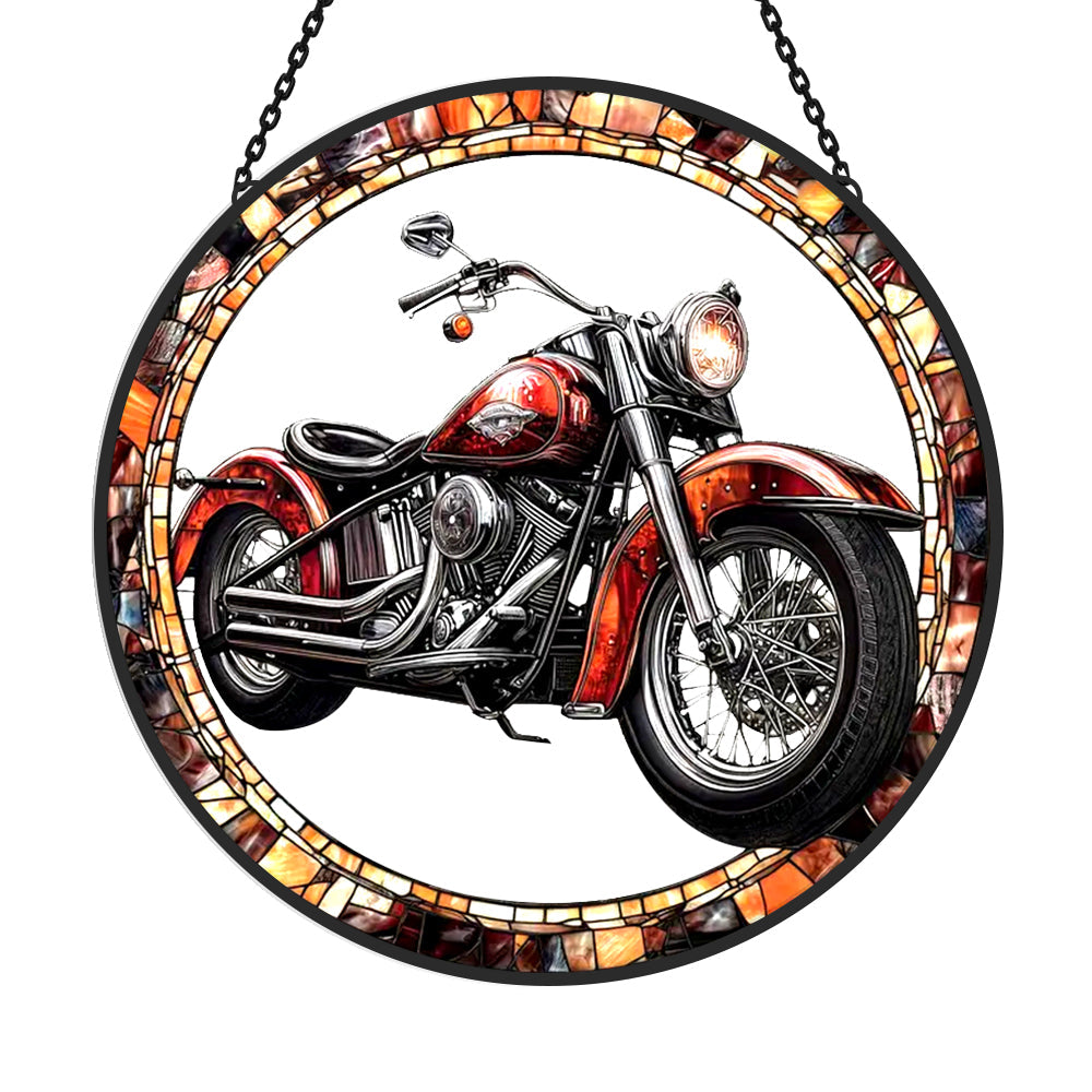 Cruiser Bike Sun Catcher Decoration Stained Glass Window Hanging
