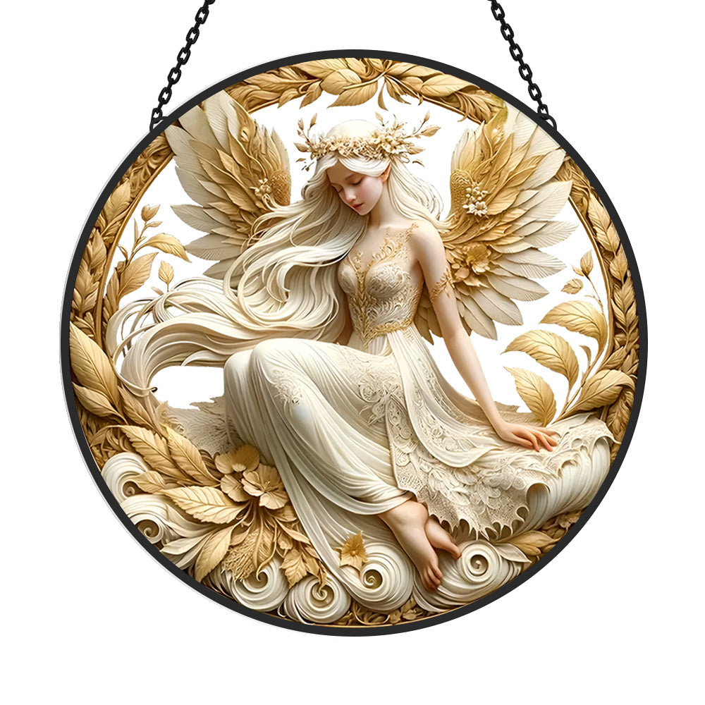 Diwali Angel Sun Catcher Decoration Stained Glass Window Hanging