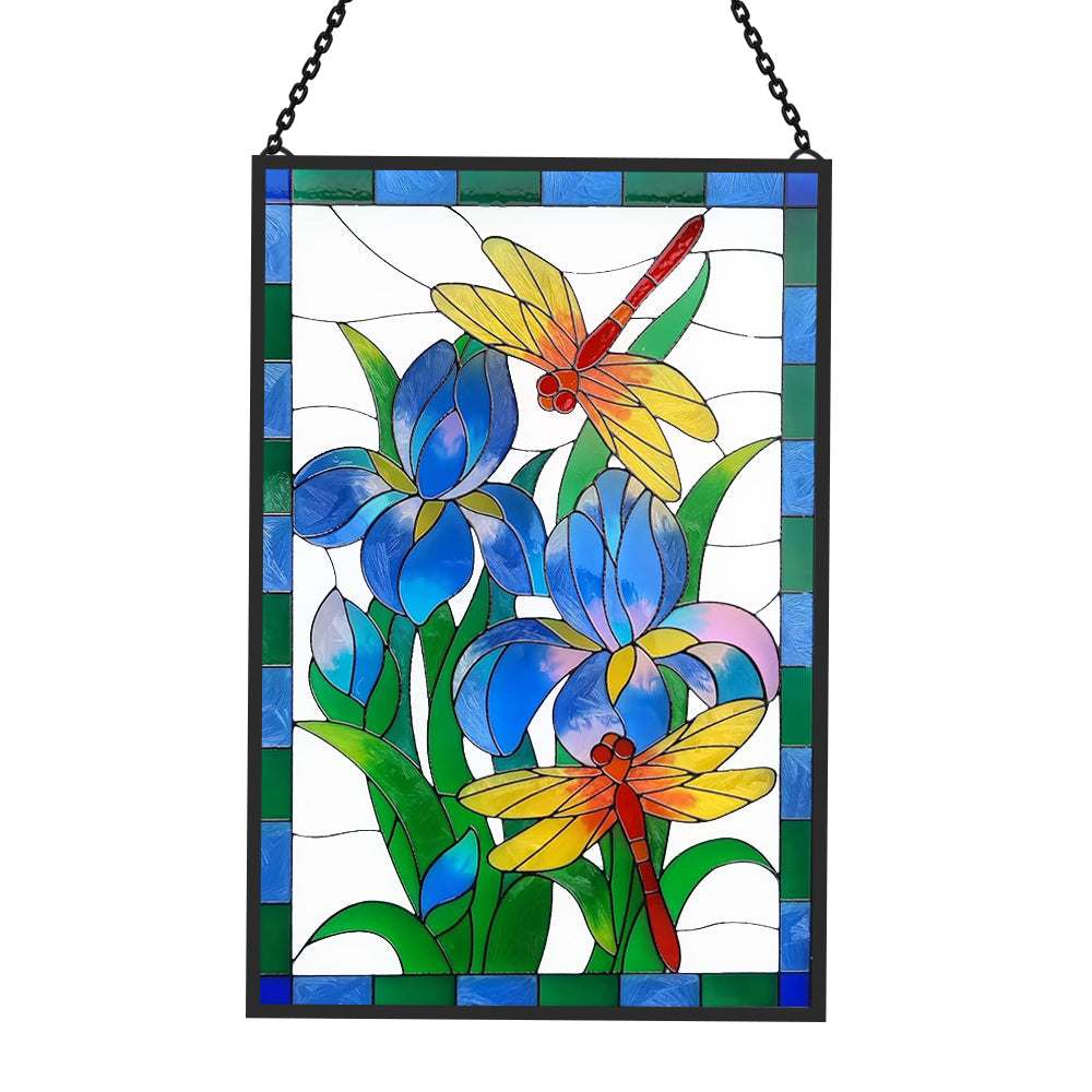 Dragonfly Sun Catcher Decoration Stained Glass Window Hanging