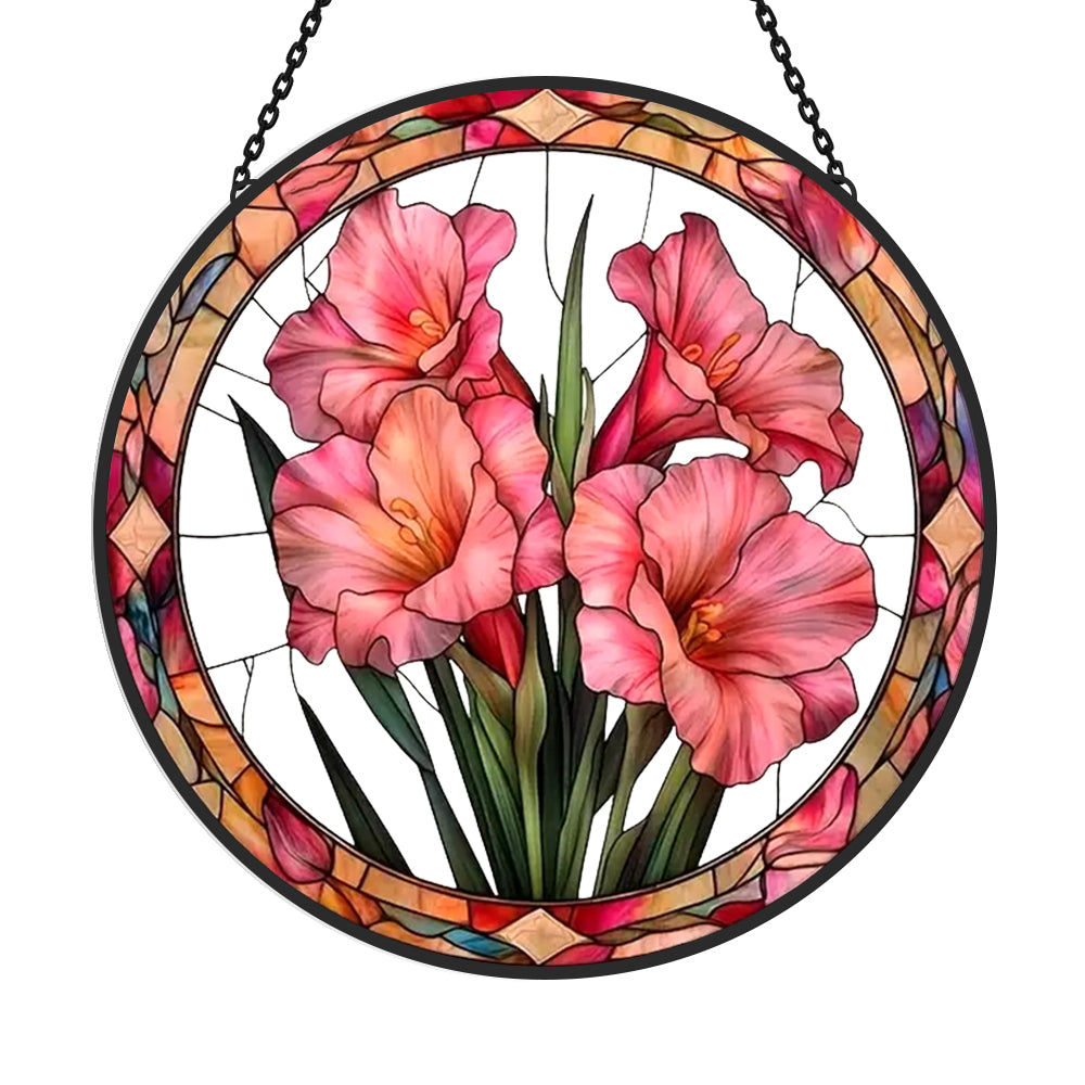 Flower Sun Catcher Decoration Stained Glass Window Hanging