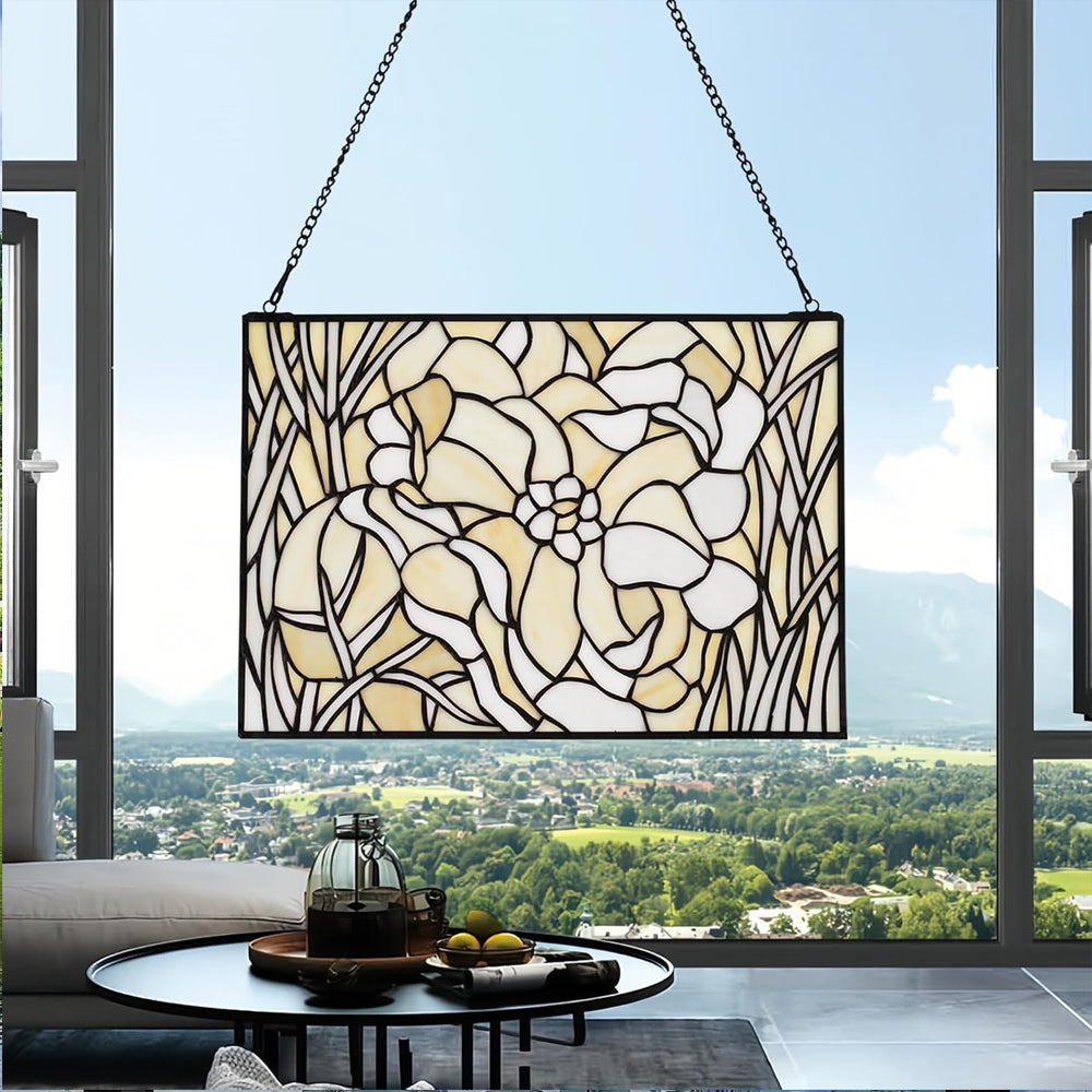Flower Sun Catcher Decoration Stained Glass Window Hanging