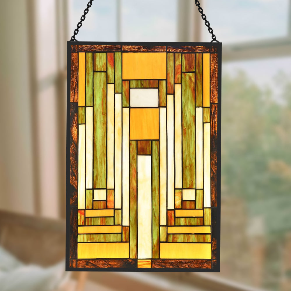 Geometry Sun Catcher Decoration Stained Glass Window Hanging