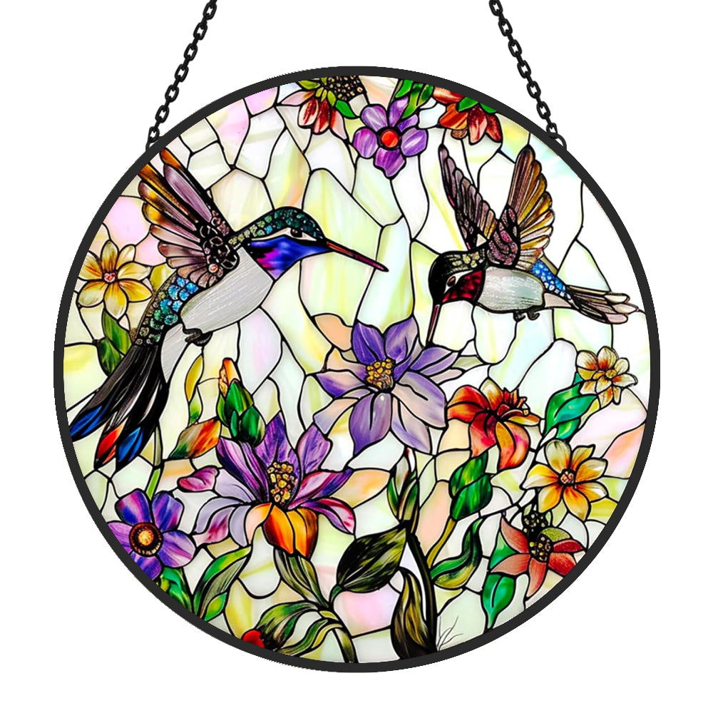 Hummingbird Sun Catcher Decoration Stained Glass Window Hanging