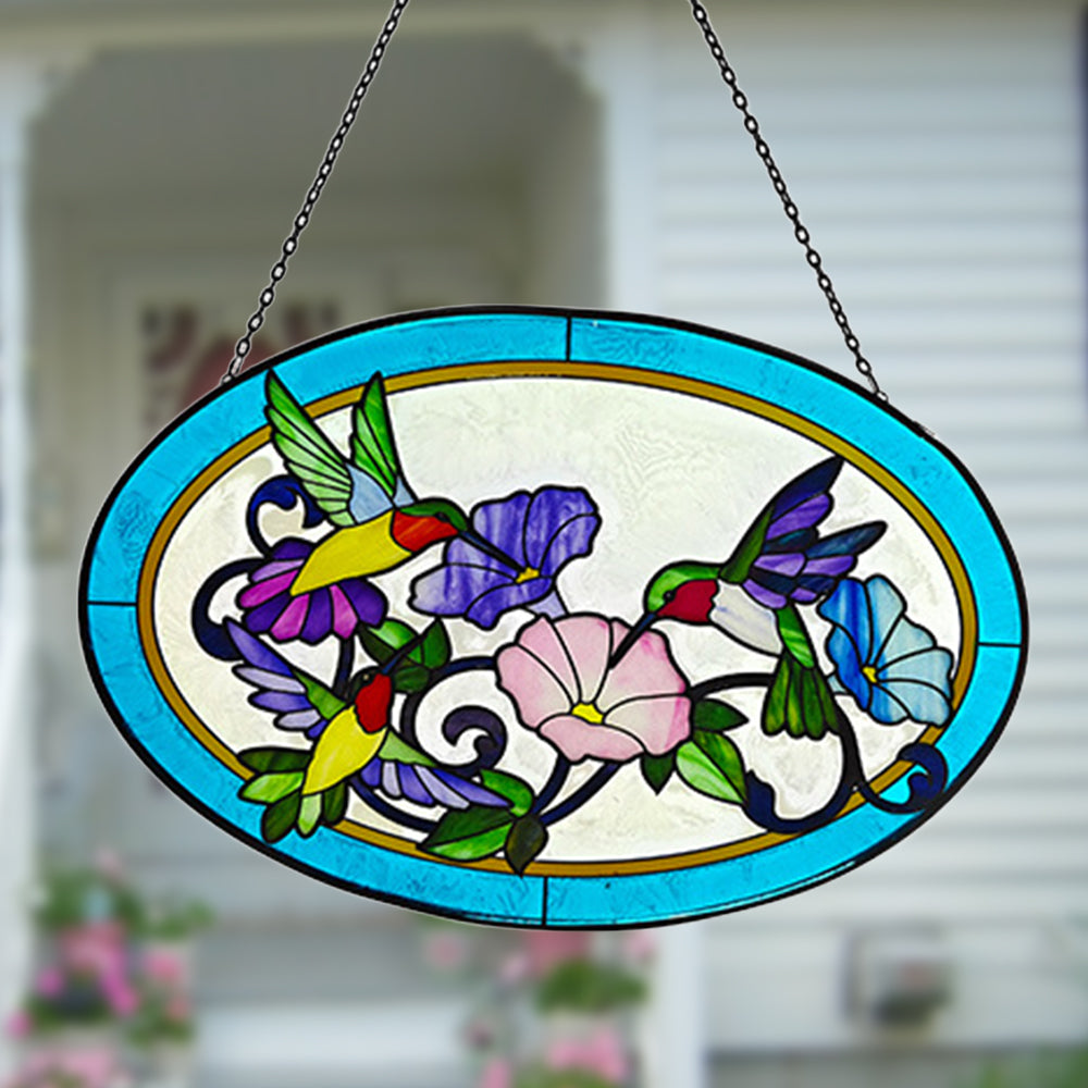 Hummingbird Sun Catcher Decoration Stained Glass Window Hanging