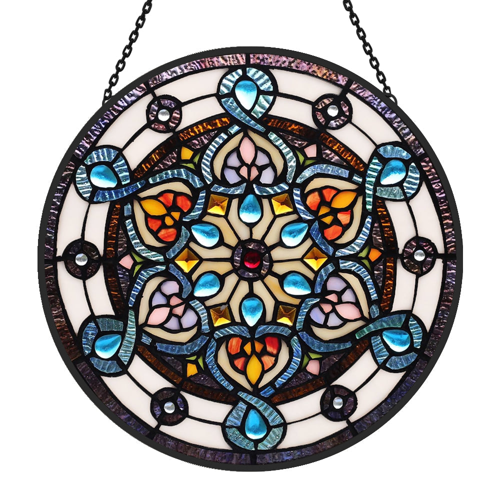 Snowflake Sun Catcher Decoration Stained Glass Window Hanging