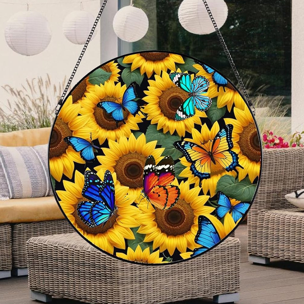 Sunflower Sun Catcher Decoration Stained Glass Window Hanging