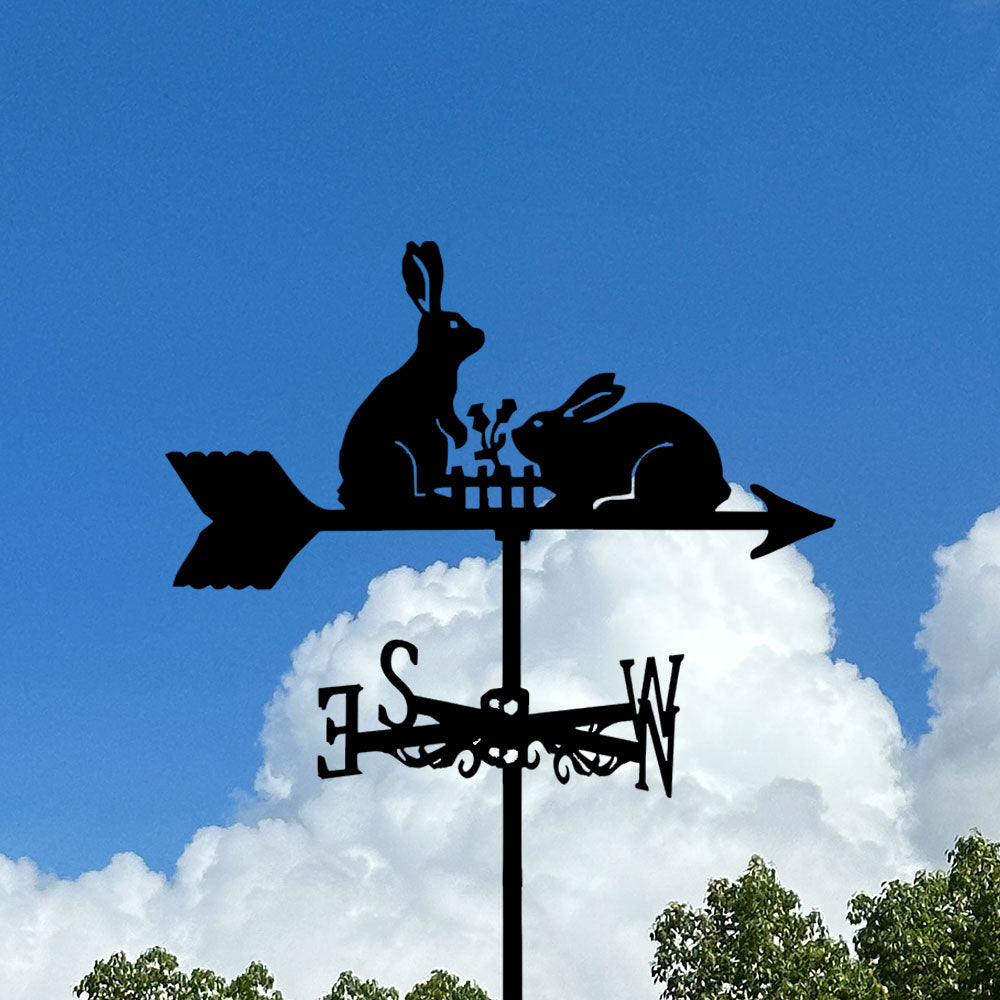 Two Rabbit Stainless Steel Weathervane
