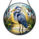 Blue Heron Sun Catcher Decoration Stained Glass Window Hanging