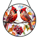 Cardinals Sun Catcher Decoration Stained Glass Window Hanging