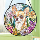 Chihuahua Sun Catcher Decoration Stained Glass Window Hanging