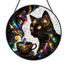Classic Black Cat Sun Catcher Decoration Stained Glass Window Hanging