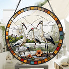 Crane Sun Catcher Decoration Stained Glass Window Hanging