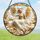 Diwali Angel Sun Catcher Decoration Stained Glass Window Hanging