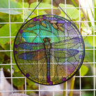 Dragonfly Sun Catcher Decoration Stained Glass Window Hanging