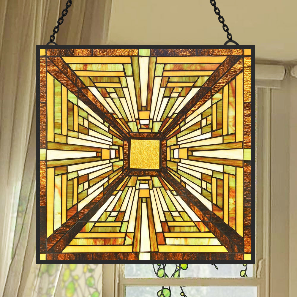 Geometry Sun Catcher Decoration Stained Glass Window Hanging