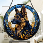German Shepherd Sun Catcher Decoration Stained Glass Window Hanging
