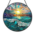Gorgeous Ocean Sunset Sun Catcher Decoration Stained Glass Window Hanging