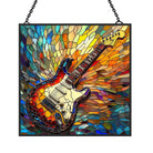 Guitar Sun Catcher Decoration Stained Glass Window Hanging
