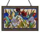 Hummingbird and Flowers Sun Catcher Decoration Stained Glass Window Hanging