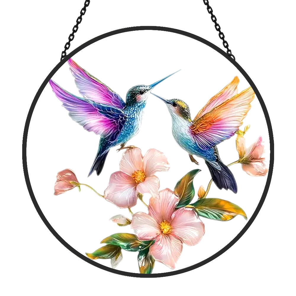 Hummingbird Sun Catcher Decoration Stained Glass Window Hanging