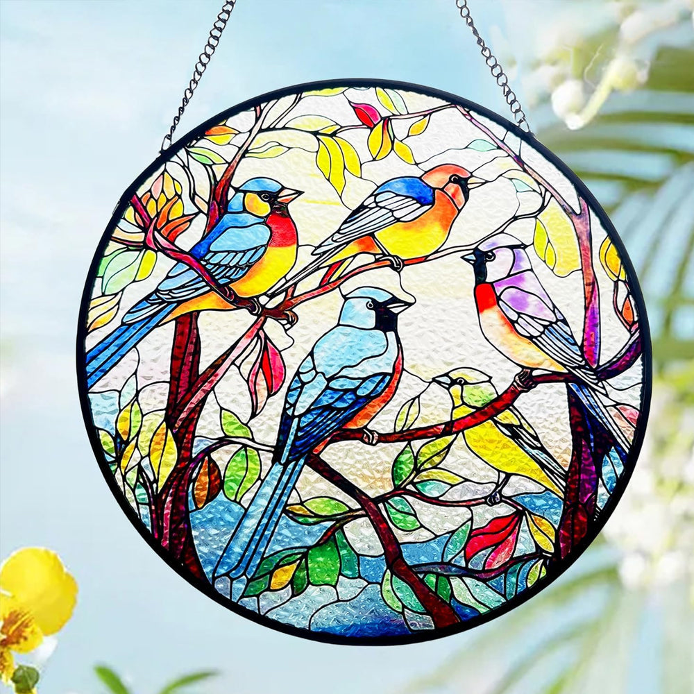 Hummingbird Sun Catcher Decoration Stained Glass Window Hanging