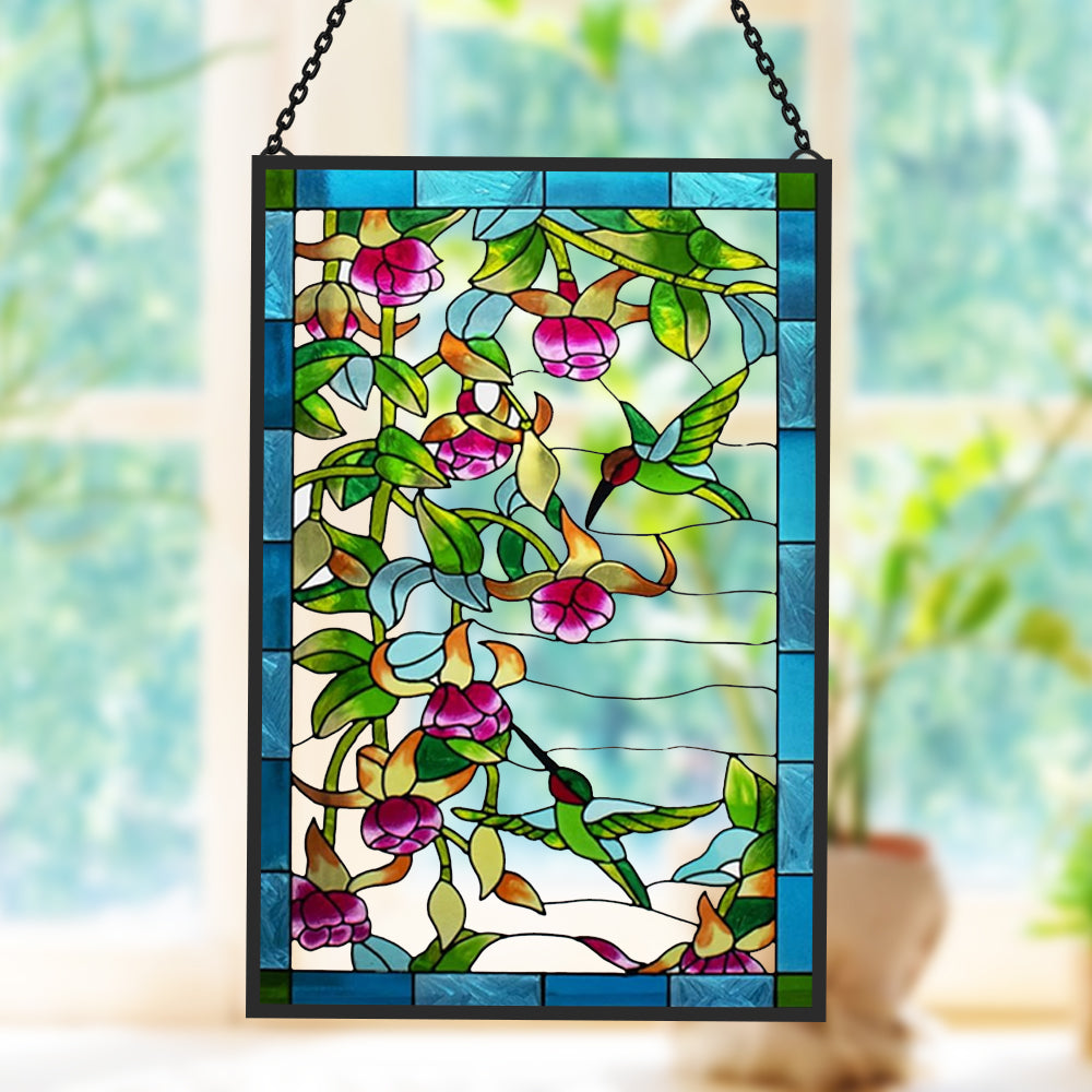 Hummingbird Sun Catcher Decoration Stained Glass Window Hanging