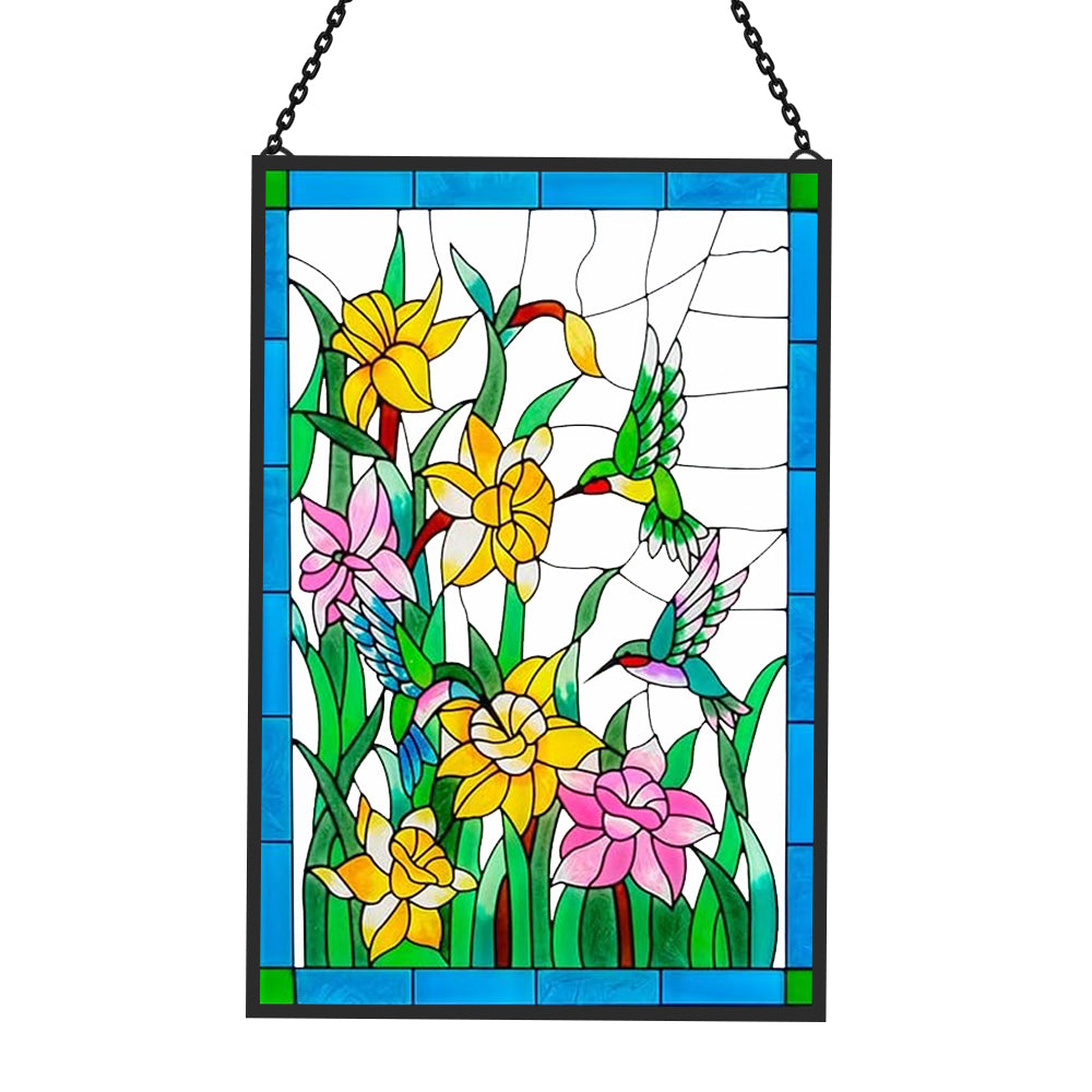 Hummingbird Sun Catcher Decoration Stained Glass Window Hanging