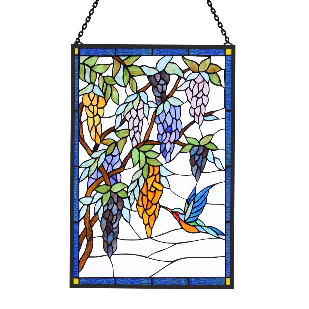 Hummingbird Sun Catcher Decoration Stained Glass Window Hanging