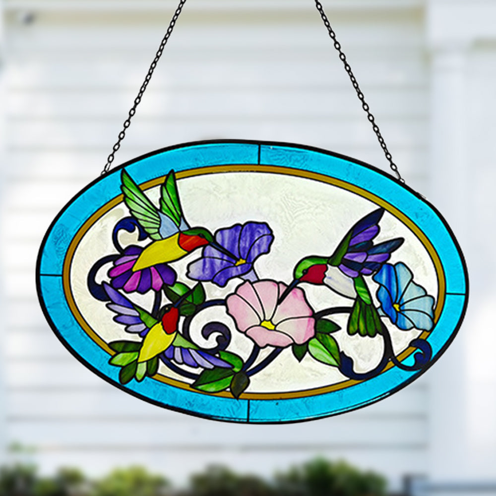 Hummingbird Sun Catcher Decoration Stained Glass Window Hanging