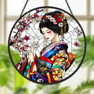Japanese Kimono Sun Catcher Decoration Stained Glass Window Hanging