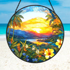 Landscape Painting Acrylic Sun Catcher Decoration Stained Glass Window Hanging