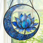 Lotus Flower Sun Catcher Decoration Stained Glass Window Hanging