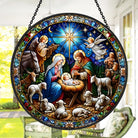 Nativity Sun Catcher Decoration Stained Glass Window Hanging