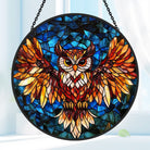 Owl Sun Catcher Decoration Stained Glass Window Hanging