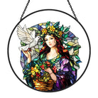 Peace Angel and Dove Sun Catcher Decoration Stained Glass Window Hanging