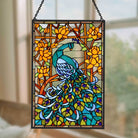 Peacock Sun Catcher Decoration Stained Glass Window Hanging