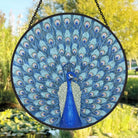 Peacock Sun Catcher Decoration Stained Glass Window Hanging