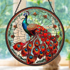 Peacock Sun Catcher Decoration Stained Glass Window Hanging