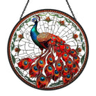 Peacock Sun Catcher Decoration Stained Glass Window Hanging