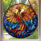 Phoenix Sun Catcher Decoration Stained Glass Window Hanging