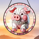 Pig Sun Catcher Decoration Stained Glass Window Hanging