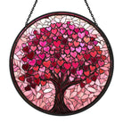Pink Love Tree of Life Sun Catcher Decoration Stained Glass Window Hanging