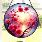 Plum Blossom Sun Catcher Decoration Stained Glass Window Hanging