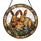 Rabbit Garden Sun Catcher Decoration Stained Glass Window Hanging